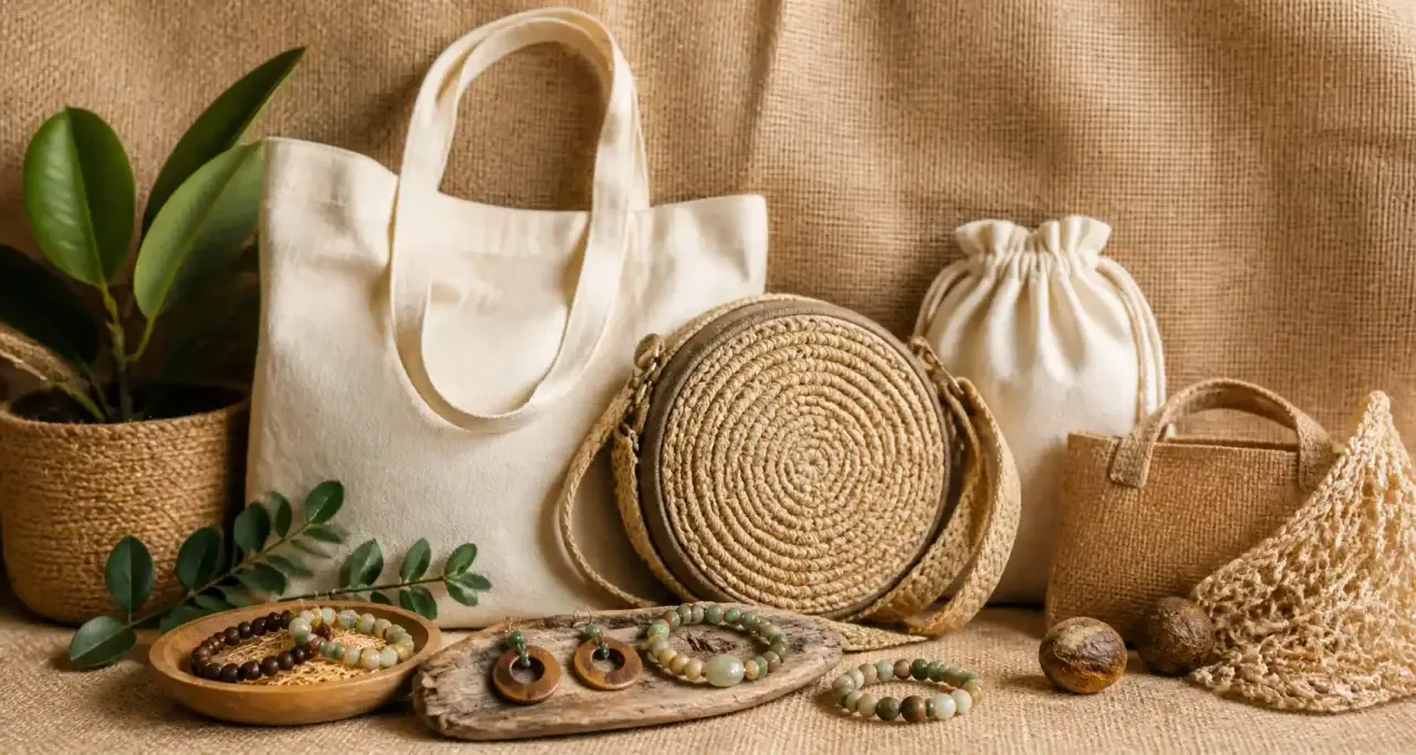 Accessoires écoresponsables en sacs de coton bio naturel