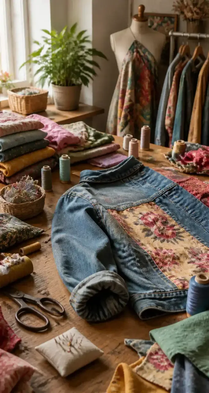 Atelier d'upcycling et couture de tissus recyclés