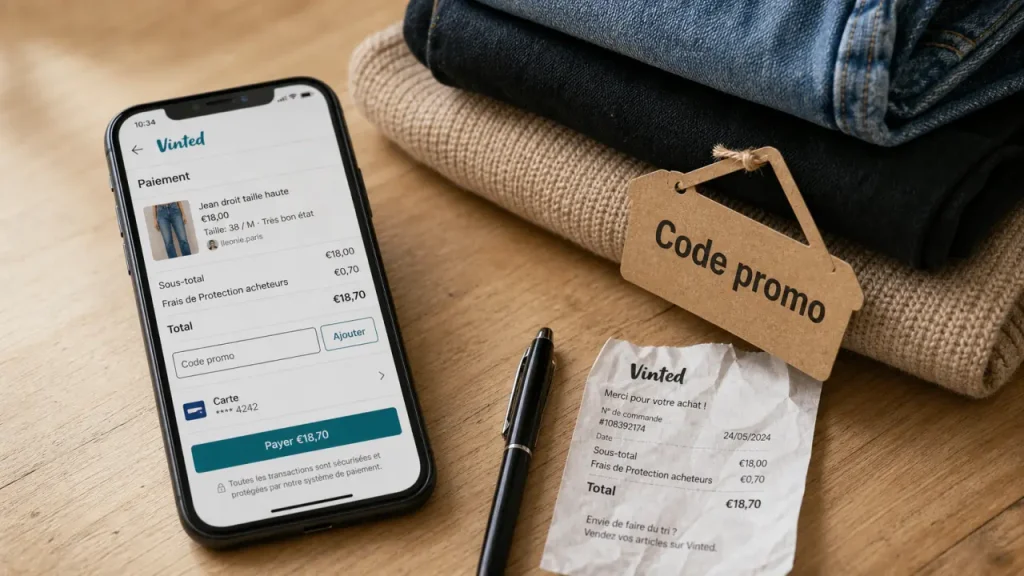 Code promo vinted sur smartphone