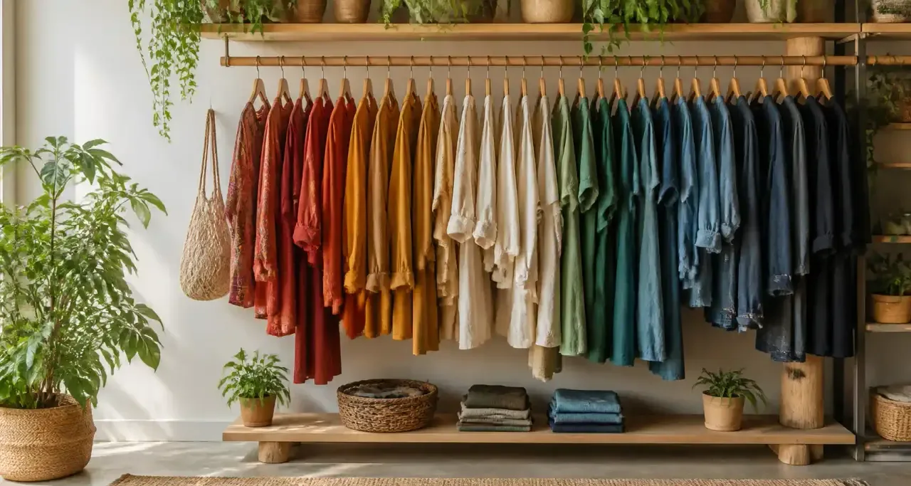 Penderie minimaliste zéro déchet de vêtements vintage