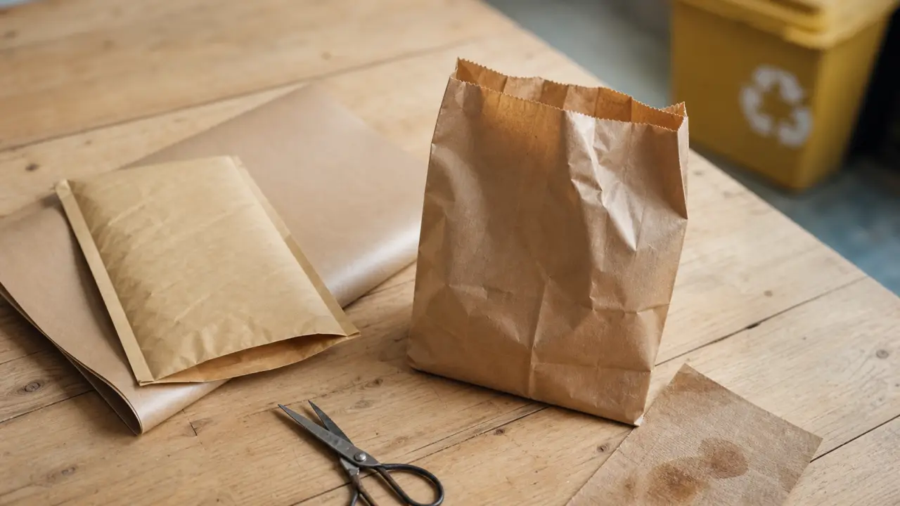 Recyclage papier kraft : papier kraft en bac de tri