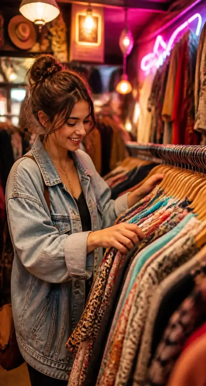 Découverte de vêtements en friperie vintage