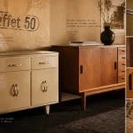 Buffet année 50 vintage en bois et formica