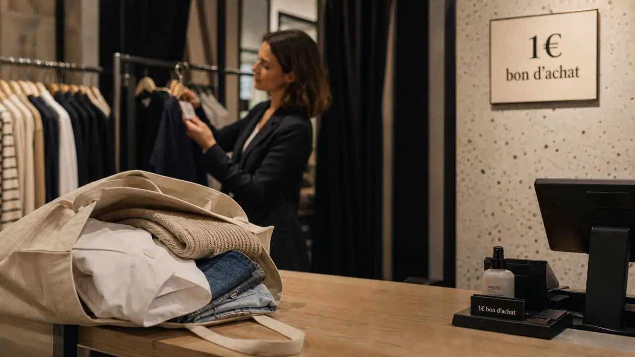 Cache cache reprise vetement : 1€ bon d’achat, vêtements en boutique