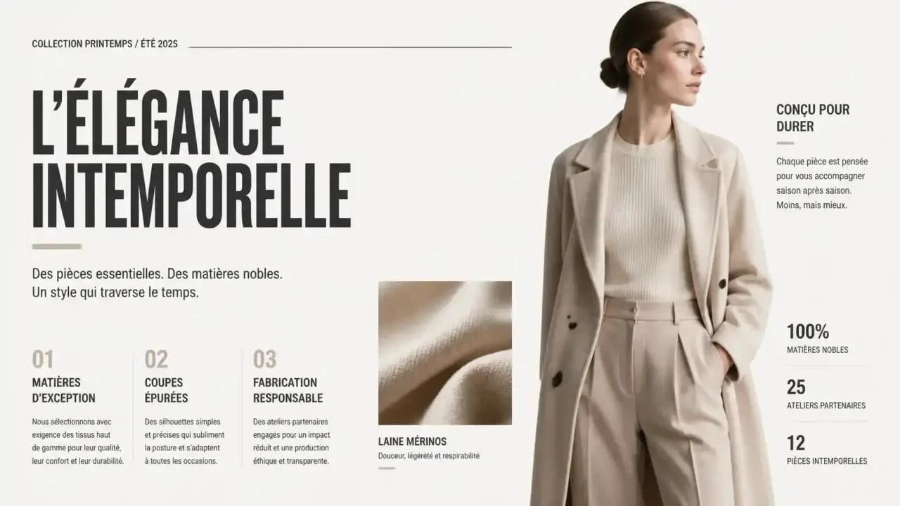 Exemple de style vestimentaire minimaliste chic pour le test style vestimentaire
