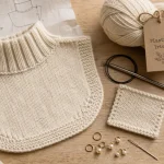 Modèle plastron tricot gratuit : plastron en laine, aiguilles n°5
