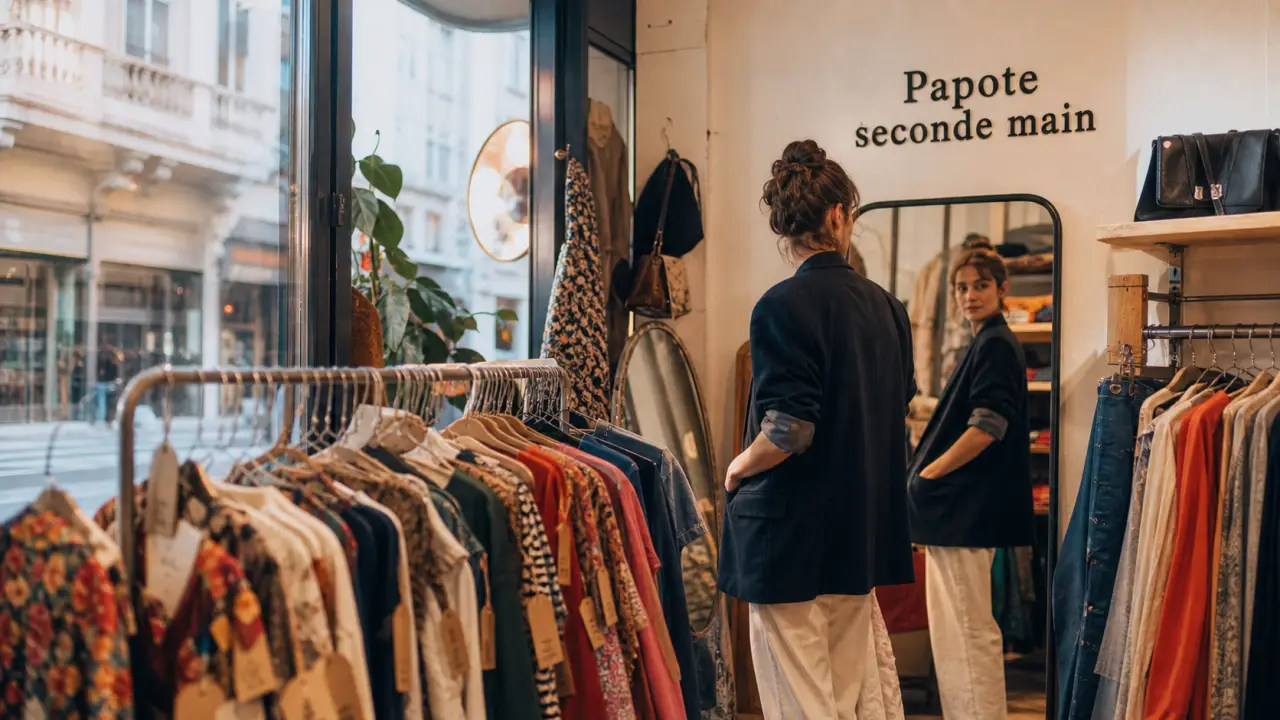 Papote seconde main à Lyon : entrée de boutique seconde main