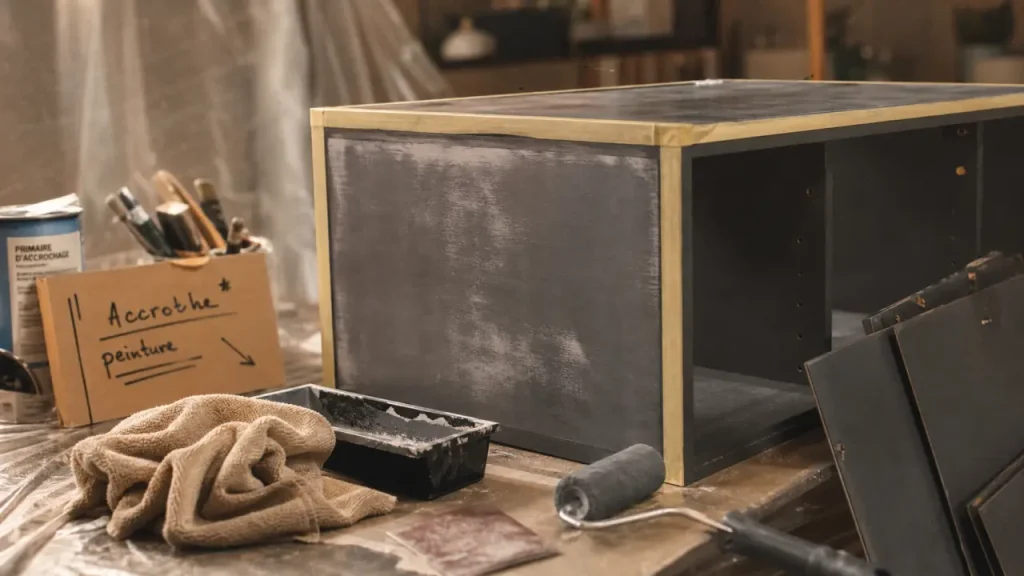 Repeindre meuble ikea sans écaillage : ponçage léger, peinture sur meuble IKEA