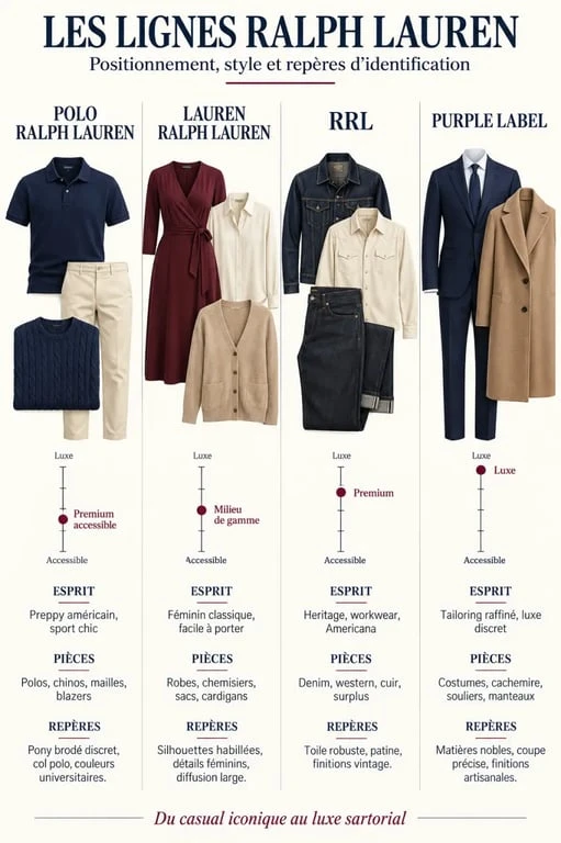 Ralph Lauren seconde main : comparaison des lignes Polo Ralph Lauren, Lauren Ralph Lauren, RRL et Purple Label