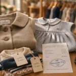 Jacadi seconde main : vêtements enfant d’occasion sur table