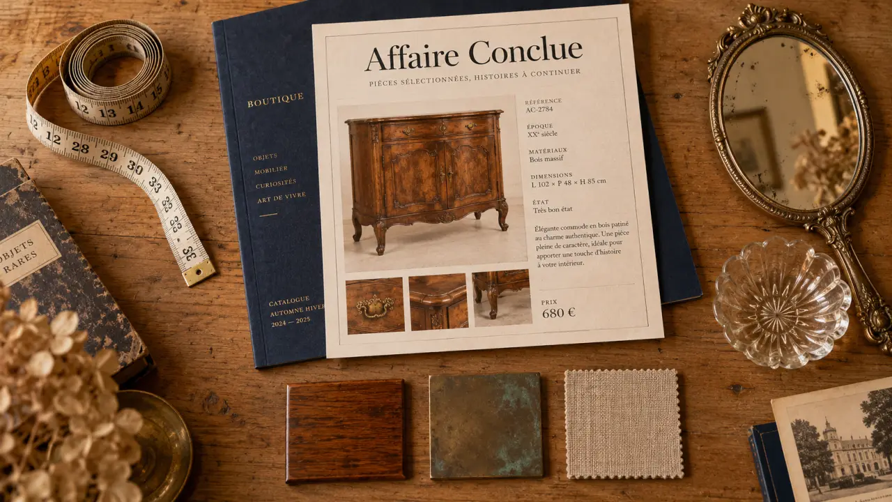 La petite brocante affaire conclue boutique en ligne : objets sans confusion de prix